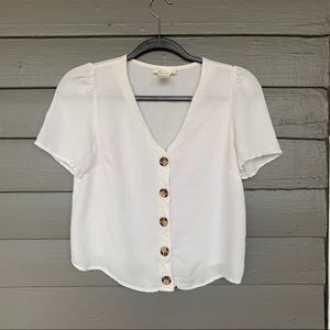Urban Romantics Button Up Crop Top